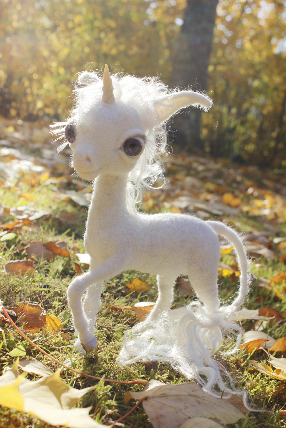 Unicorn in the technique of dry felting - My, Unicorn, Dry felting, Handmade, Author's toy, Foal, Longpost