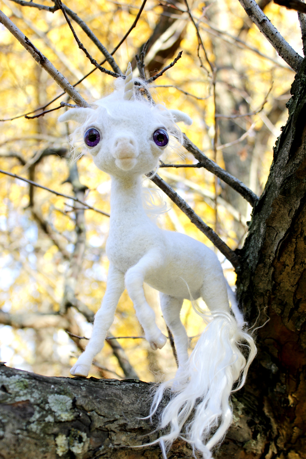 Unicorn in the technique of dry felting - My, Unicorn, Dry felting, Handmade, Author's toy, Foal, Longpost