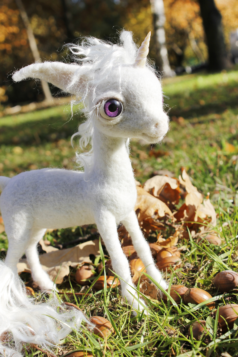 Unicorn in the technique of dry felting - My, Unicorn, Dry felting, Handmade, Author's toy, Foal, Longpost