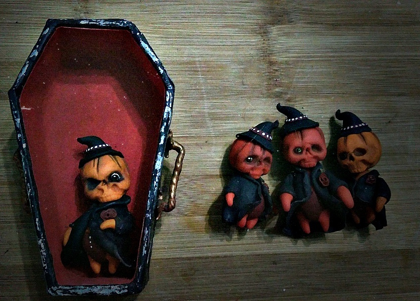 MK on Pumpkins for the bright holiday of Halloween - My, Needlework with process, , Polymer clay, Halloween pumpkin, Magnets, Halloween, Longpost