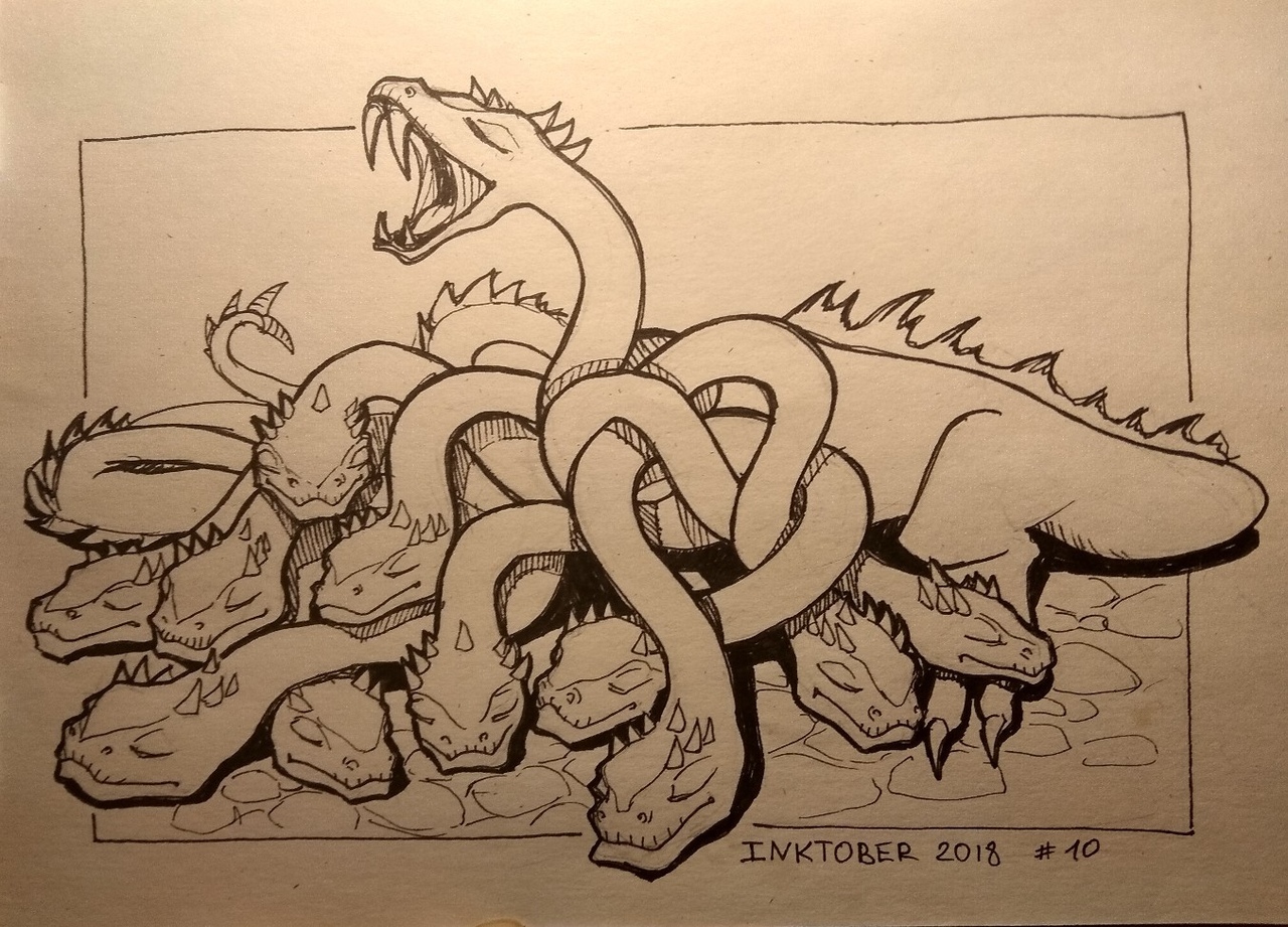 Through the pages of Inktober - My, Inktober, Drawing, Sketch, Longpost, Animals, Creatures