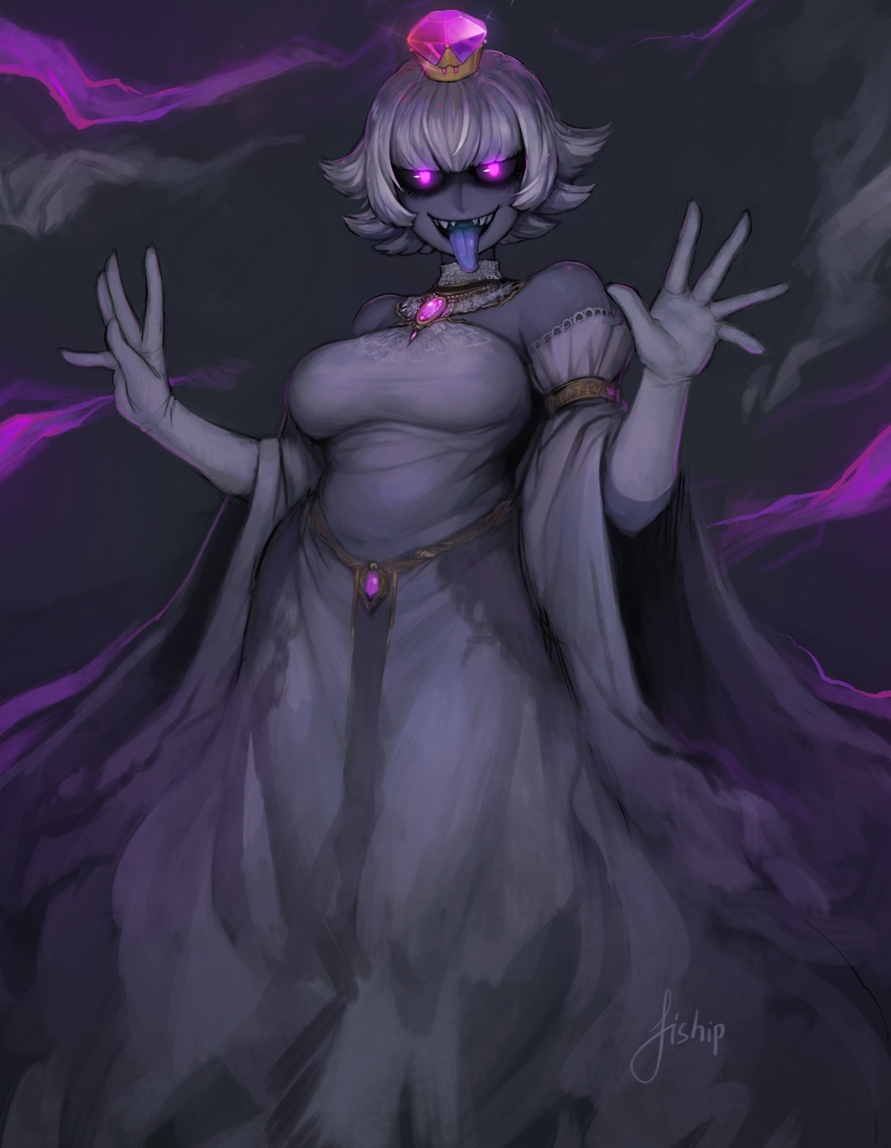 Princess king boo - Matilda Fiship, , Mario, Super crown, Boosette, Games, Art