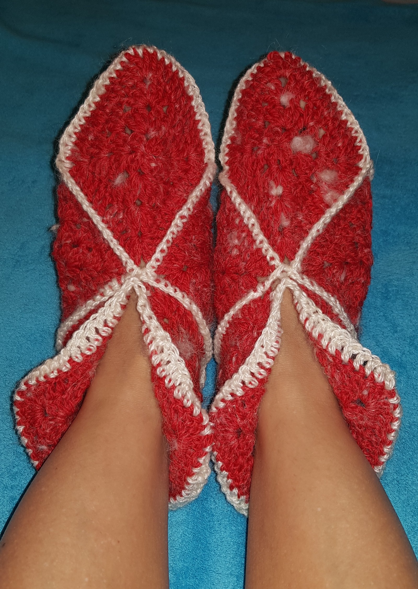 Pure wool slippers - My, Needlework without process, With your own hands, Knitting, Longpost