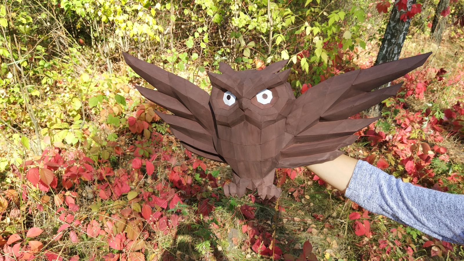 Friday mine :) - My, Papercraft, Pepakura, Handmade, Owl, Video, Longpost