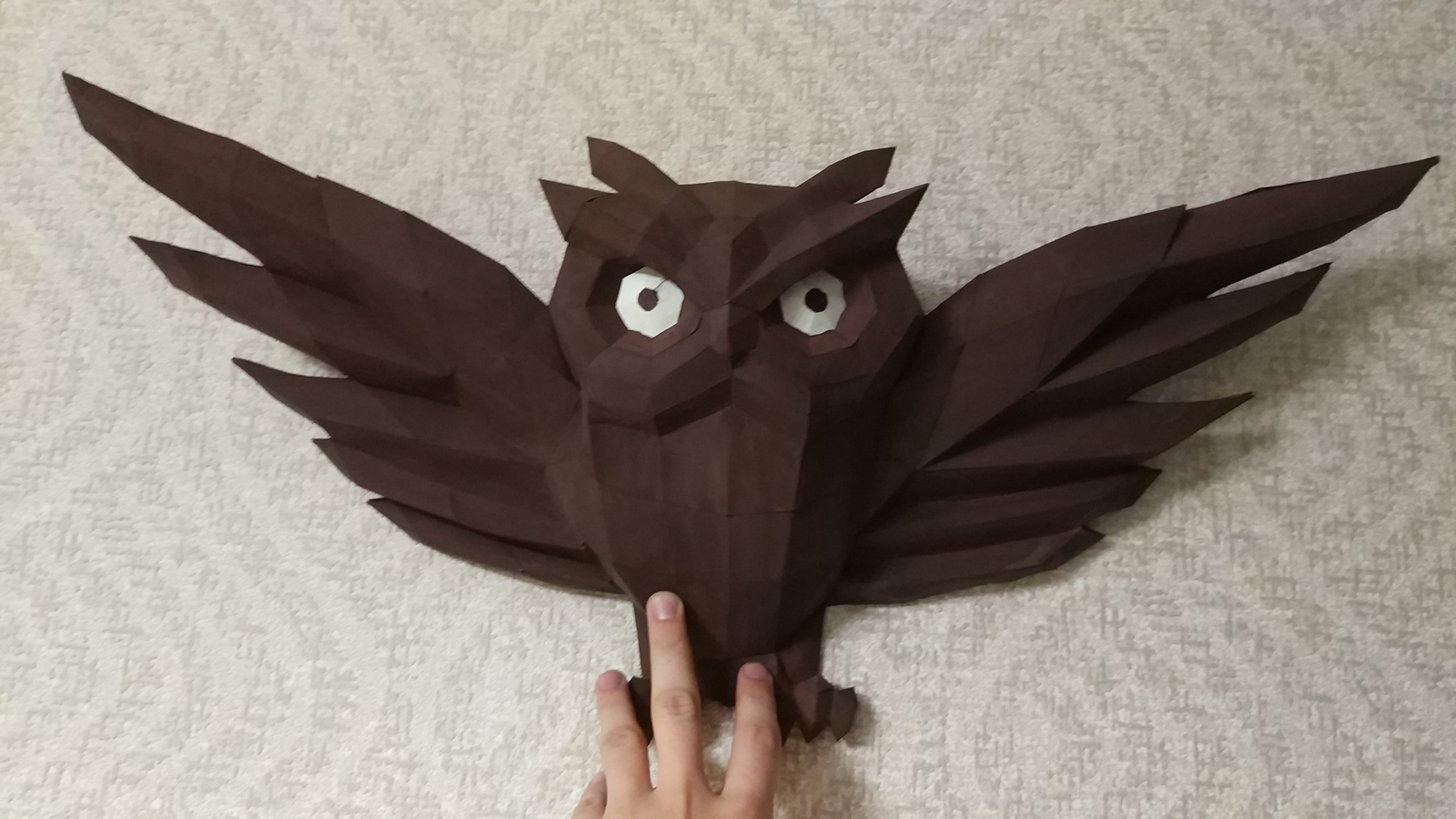 Friday mine :) - My, Papercraft, Pepakura, Handmade, Owl, Video, Longpost