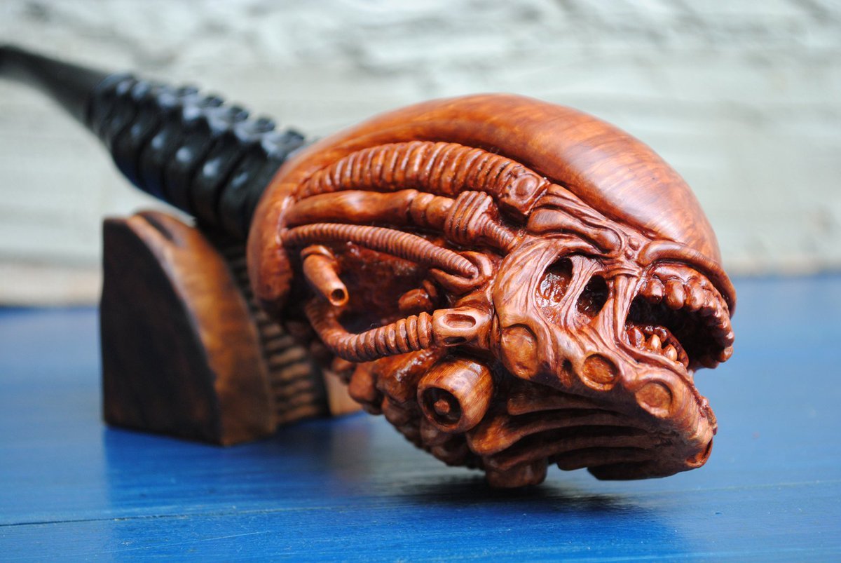 Xenotube - Smoking pipe, Wood carving, Xenomorph, The photo, Longpost, 