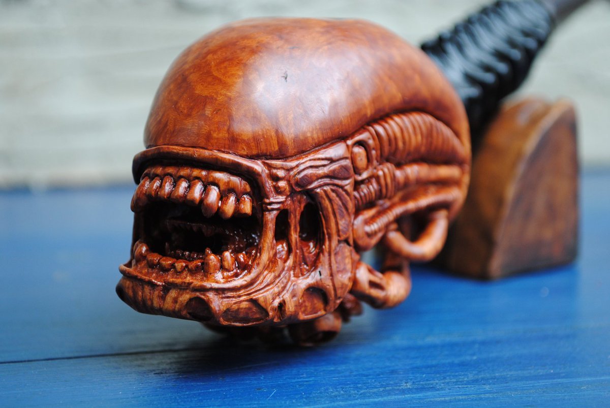 Xenotube - Smoking pipe, Wood carving, Xenomorph, The photo, Longpost, 