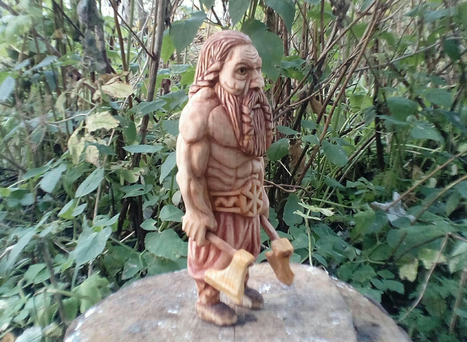 PERUN, linden material, height 20cm. - My, Wood carving, Slavic mythology, Perun