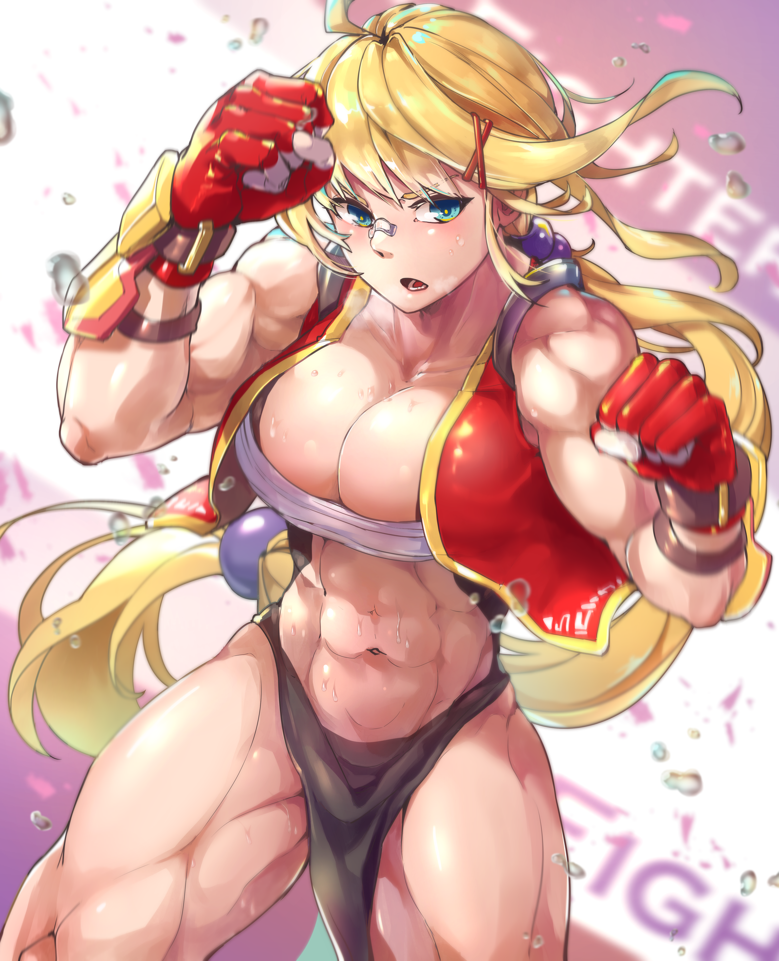 Fighter - Mr lime, Art, Strong girl, Anime, Anime art, Anime original, Sports girls, Longpost