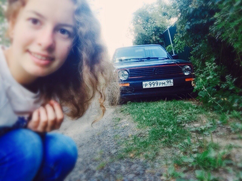 When they take pictures with your car, but you don't know)) - Volkswagen golf, Beautiful girl, Car, Mobile photography, Longpost