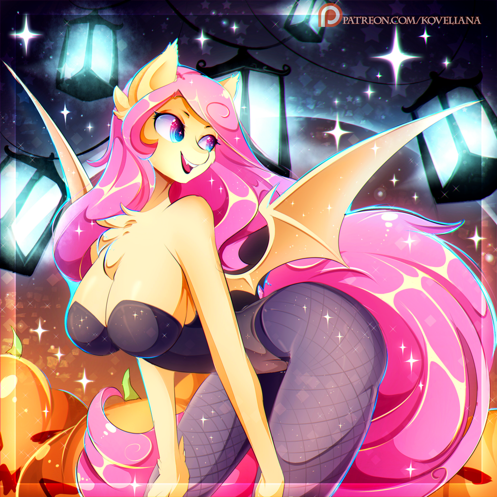 Bat - My little pony, Fluttershy, MLP Edge, Anthro, Halloween, Koveliana