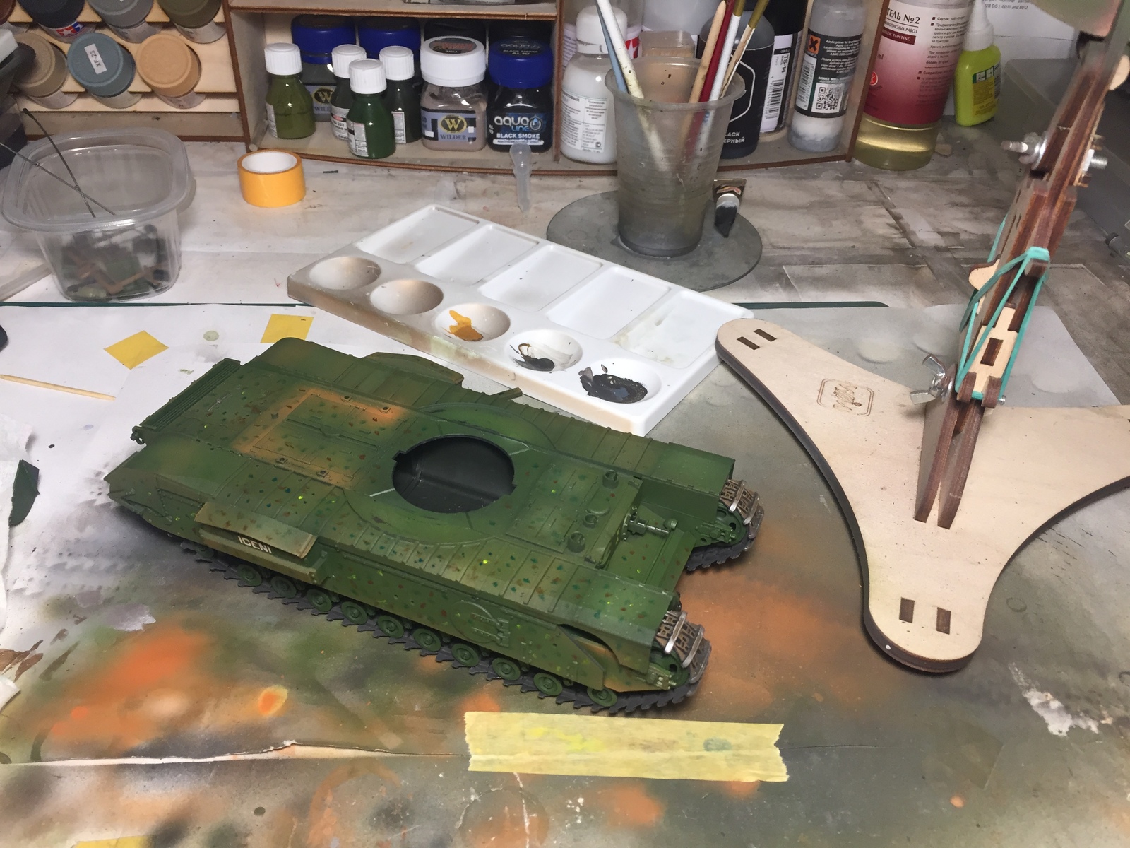 Churchill VII by Tamiya in 1:35 scale - My, , Tamiya, BTT, The Second World War, 1:35, Stand modeling, Painting, Great Britain, Longpost