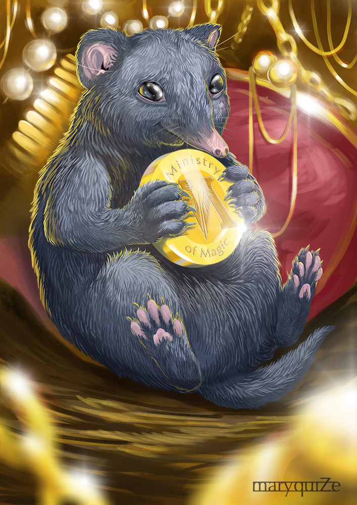 Niffler. - My, Nyuhler, Art, Harry Potter, Fantastic Beasts and Where to Find Them, Digital drawing, 2D