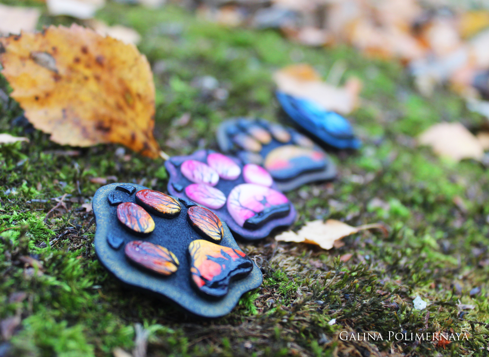 Series of brooches with animal tracks - My, Handmade, Brooch, Fox, The Bears, Handmade, Needlework without process, Wolf, Polymer clay, Longpost