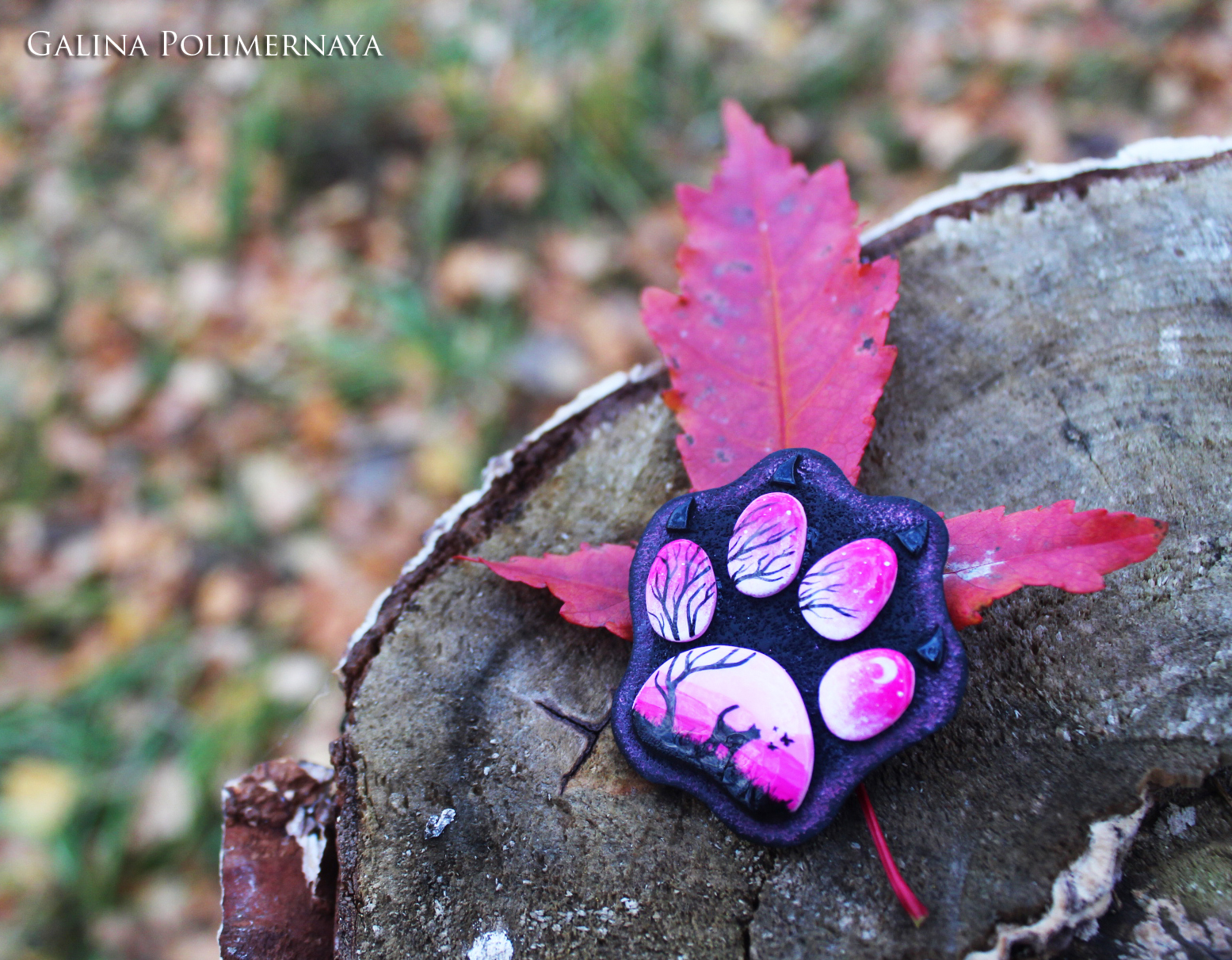 Series of brooches with animal tracks - My, Handmade, Brooch, Fox, The Bears, Handmade, Needlework without process, Wolf, Polymer clay, Longpost