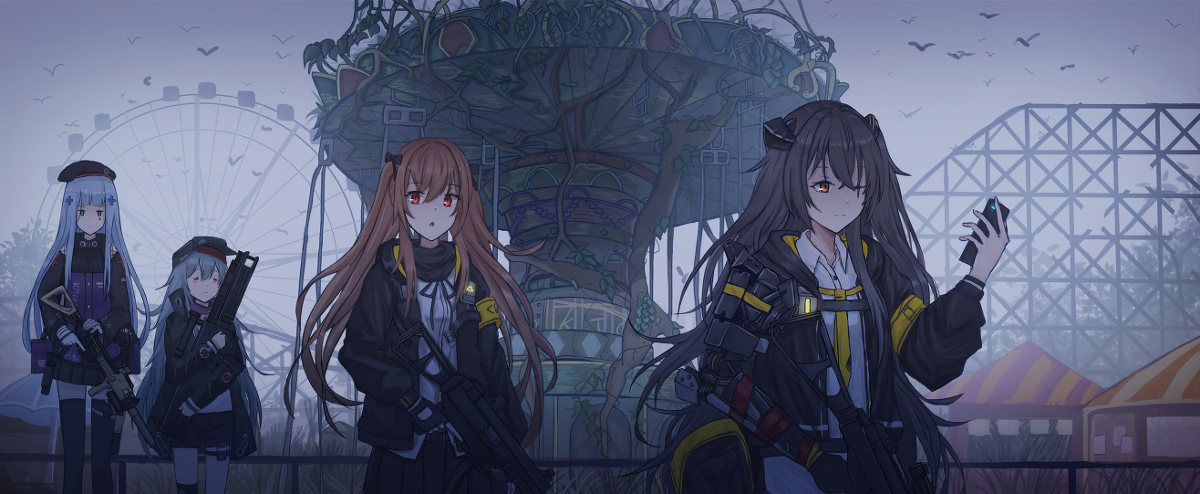 Love forever - Anime art, Girls frontline, Ump45, Hk416, G11, Ump9, Video