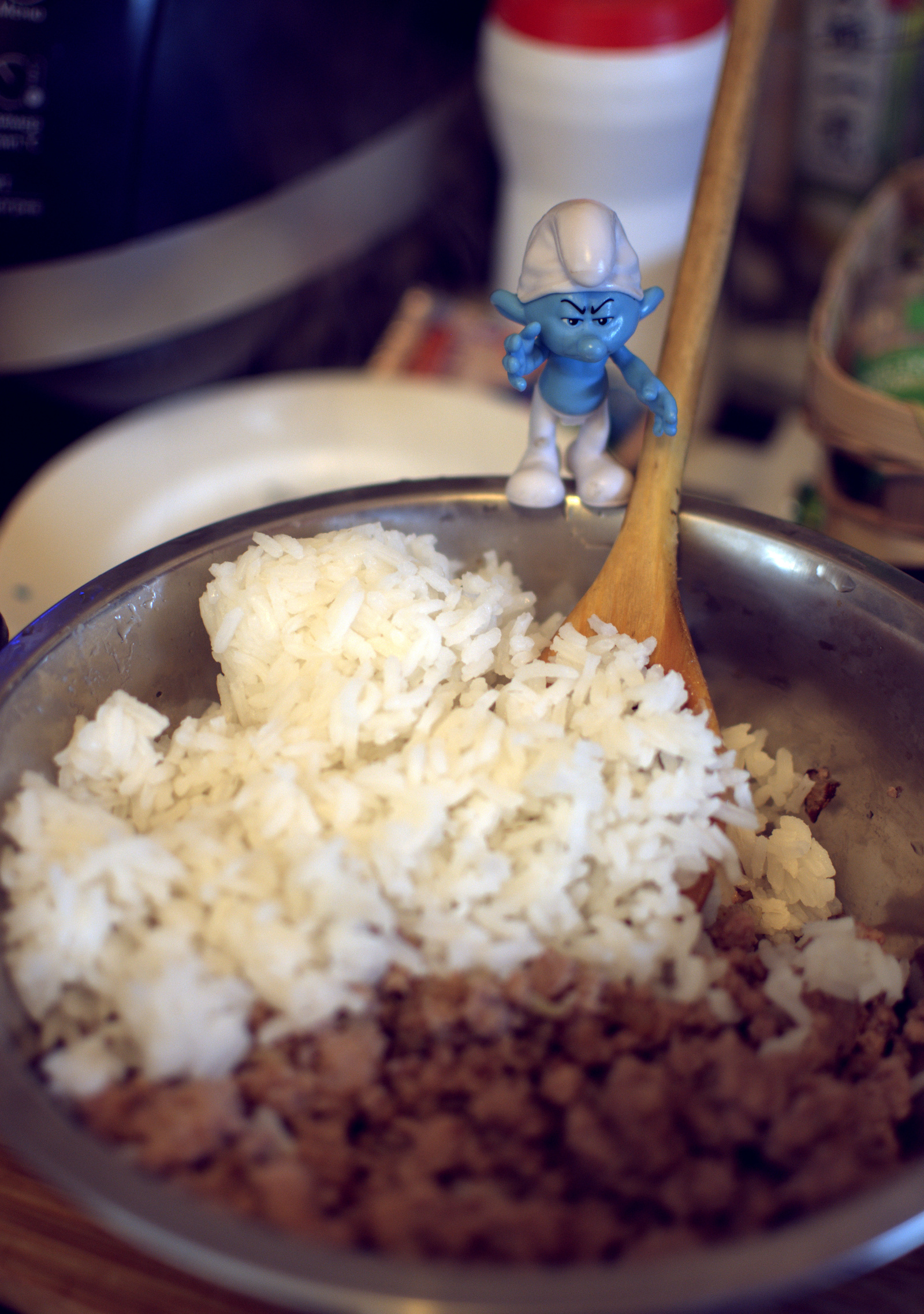 Smurf and PEPPERS. - My, The smurfs, Cook at home, , Cooking, Photographer, Stuffing, Macro photography, Longpost