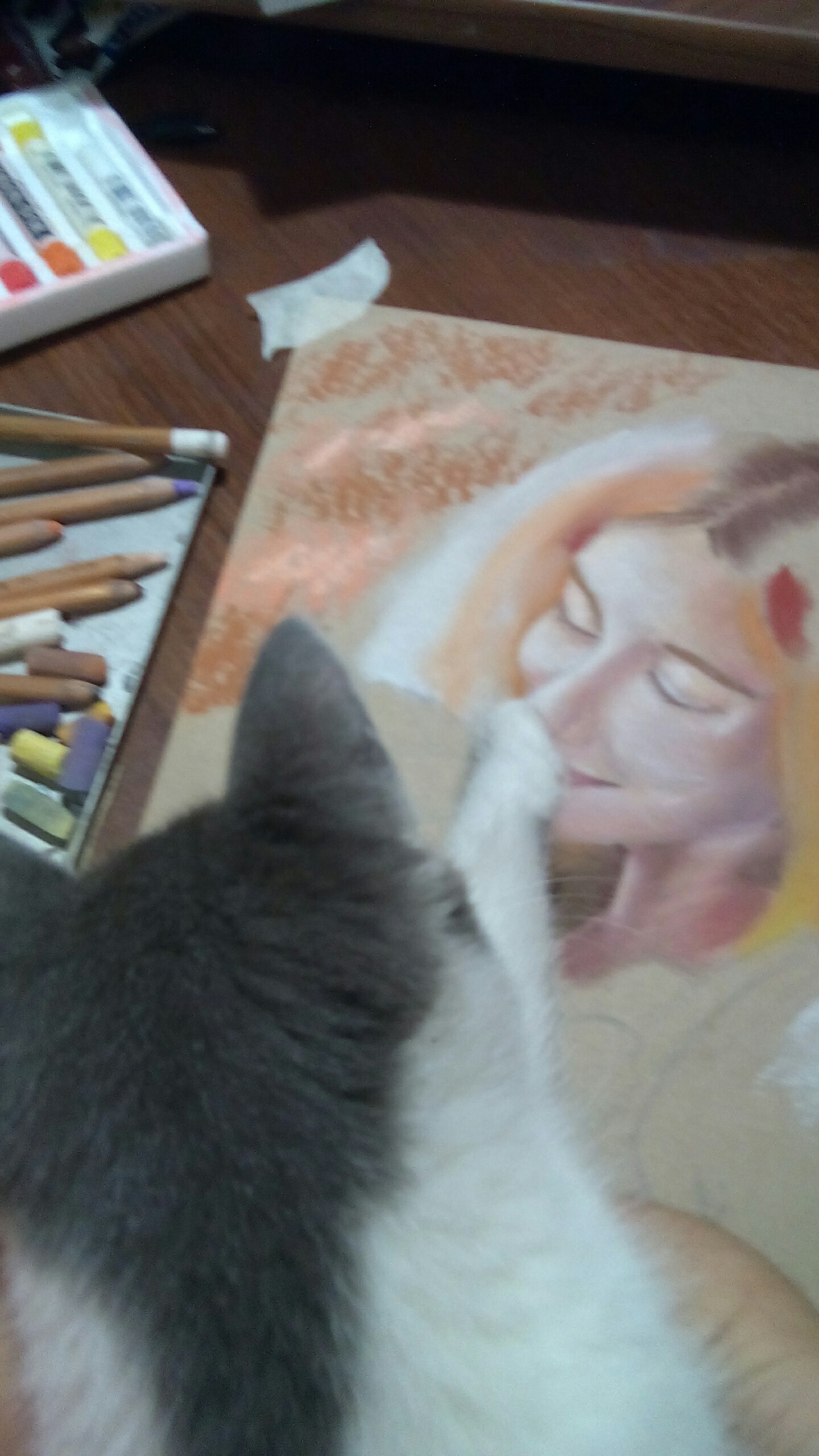 Smell my paw - My, cat, Painting, Pets