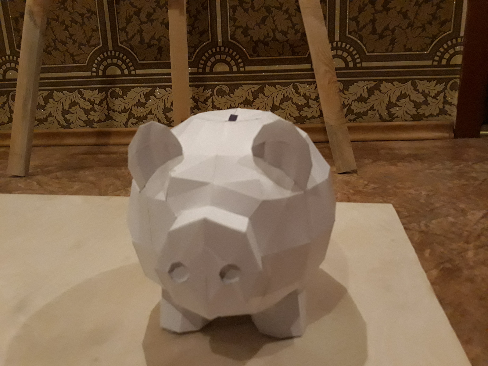 Friday is mine, the mascot of 2019 in the form of a piggy bank - My, Pepakura, Paper, Hobby, 2019, Longpost, Papercraft