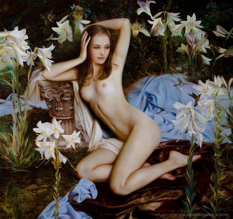 Painting by Aidemir Saidov - NSFW, Girls, Painting, A selection, Breast, Nudity, Art, Longpost