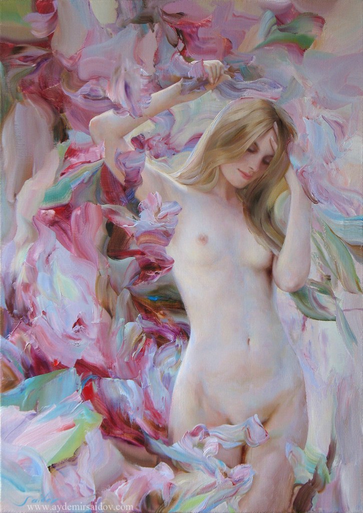 Painting by Aidemir Saidov - NSFW, Girls, Painting, A selection, Breast, Nudity, Art, Longpost