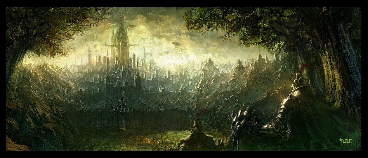 Dark fantasy - Longpost, Dragon and Knight, Dark fantasy, Art