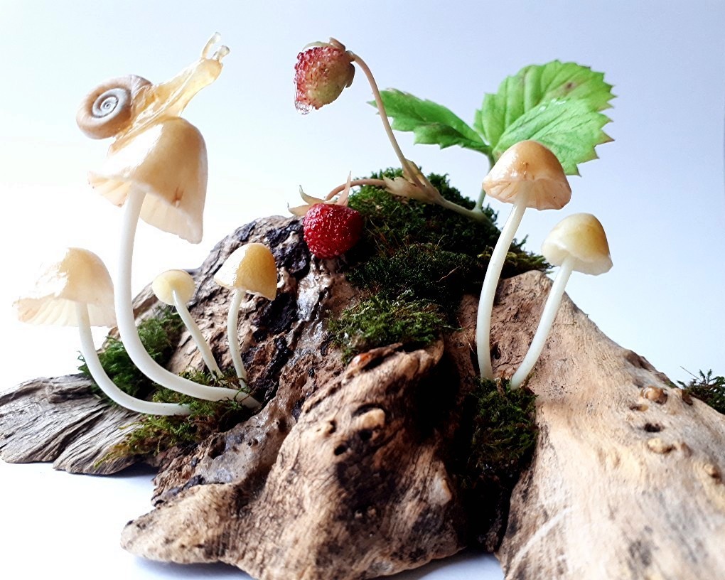 A day in the life of a snail (polymer clay) - My, Snail, Handmade, Cold porcelain, Polymer clay, Needlework without process, Miniature, Longpost