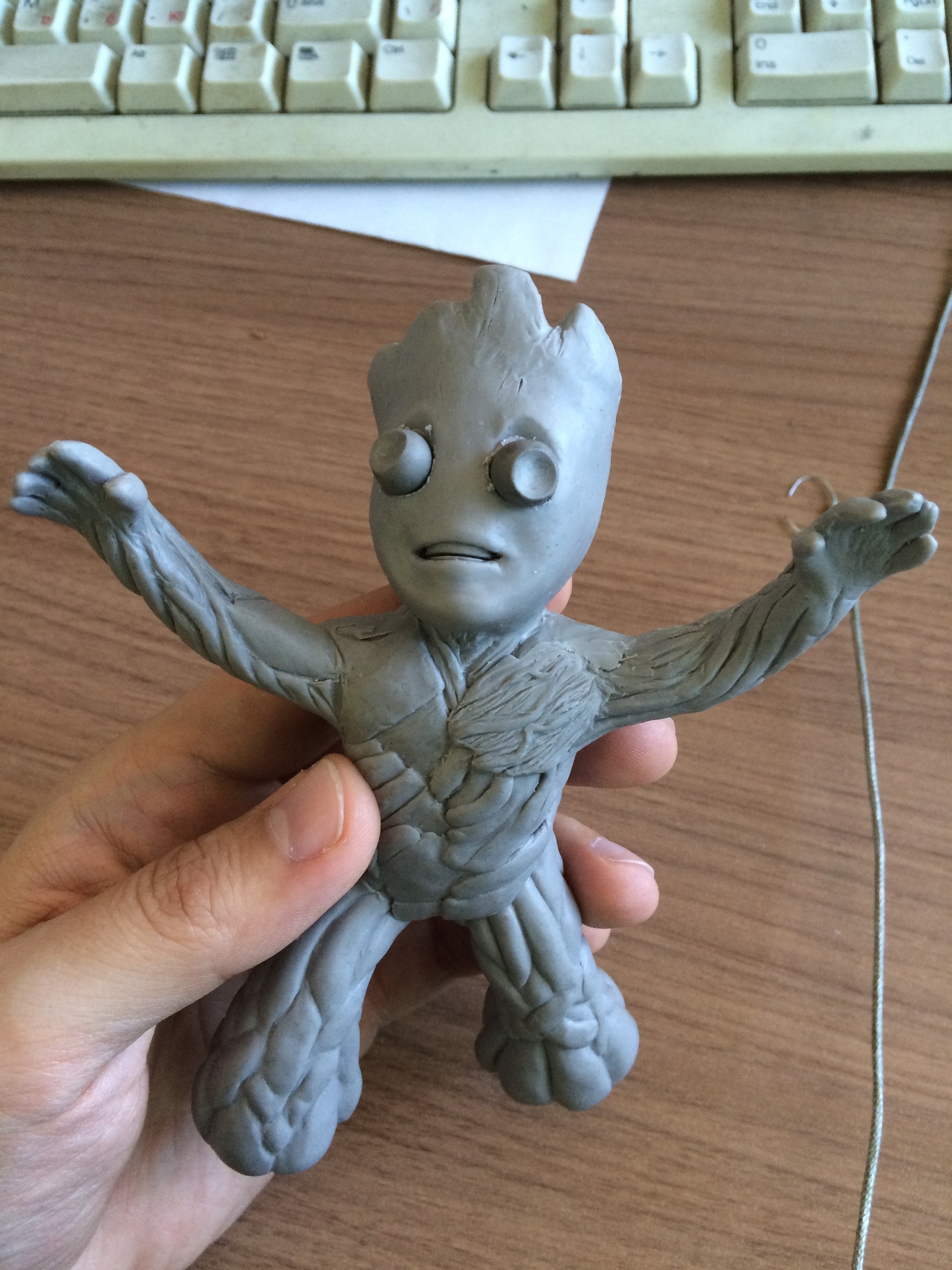 How I sculpted Baby Groot - My, Groot, , Лепка, Guardians of the Galaxy, Guardians of the Galaxy Vol. 2, Comics, Marvel, , Longpost