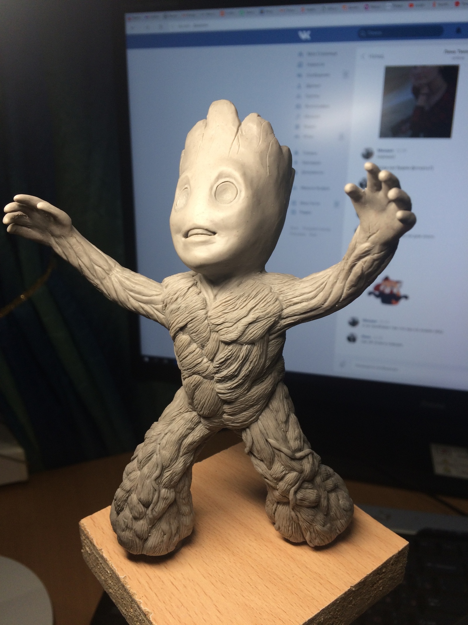 How I sculpted Baby Groot - My, Groot, , Лепка, Guardians of the Galaxy, Guardians of the Galaxy Vol. 2, Comics, Marvel, , Longpost