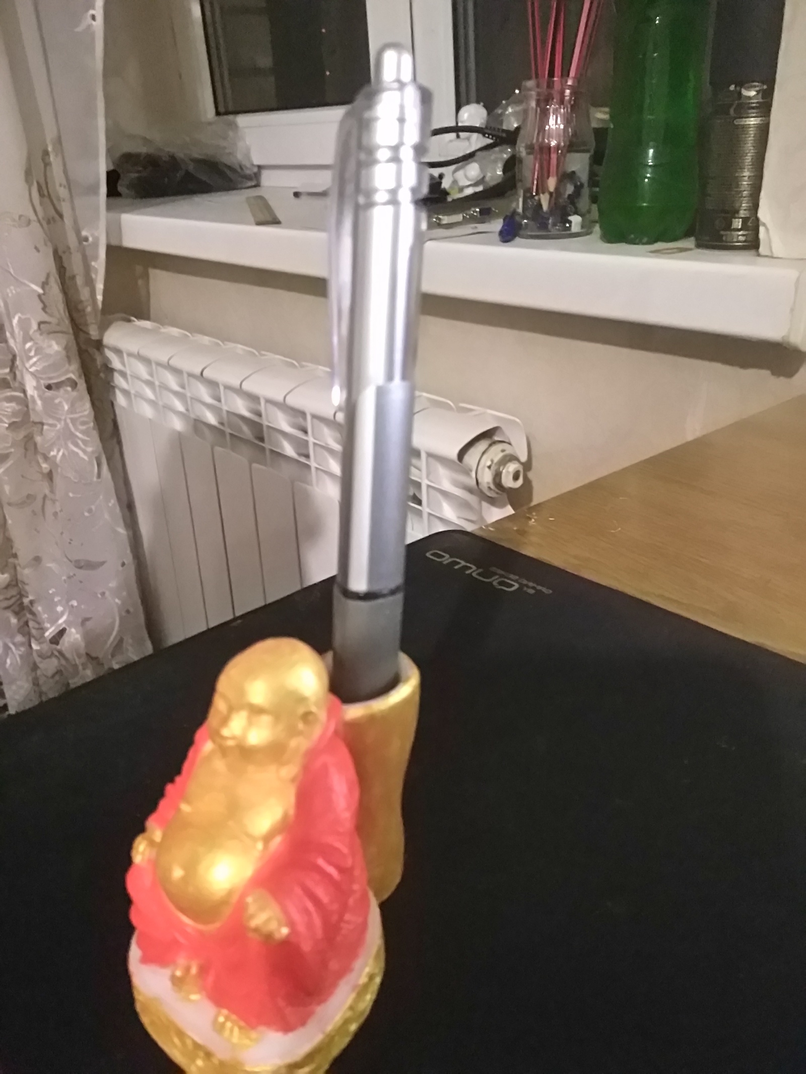 Cute pen holder Buddha - My, Buddha, 3D modeling, Figurine, Stand, , Longpost, Figurines