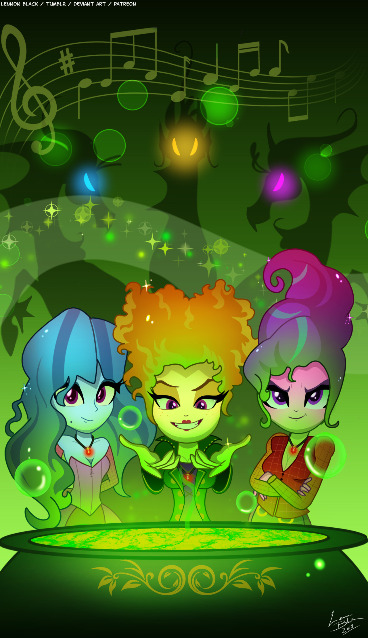 Under Our Spell - My Little Pony, Фокус, Кроссовер, Equestria Girls, Sonata, Adagio Dazzle, Aria Blaze, Ведьмы, , Фильмы, Lennonblack