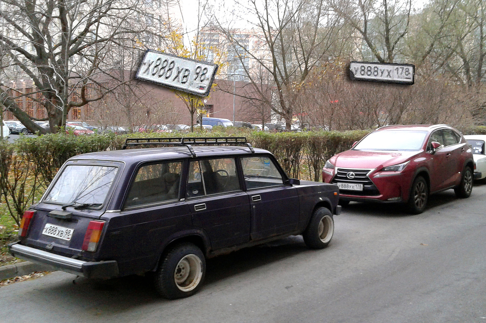 Разнояйцевые близнецы ;-) - Моё, Авто, Автомобильные номера, Санкт-Петербург, Фотография, Юмор, Lexus, Жигули