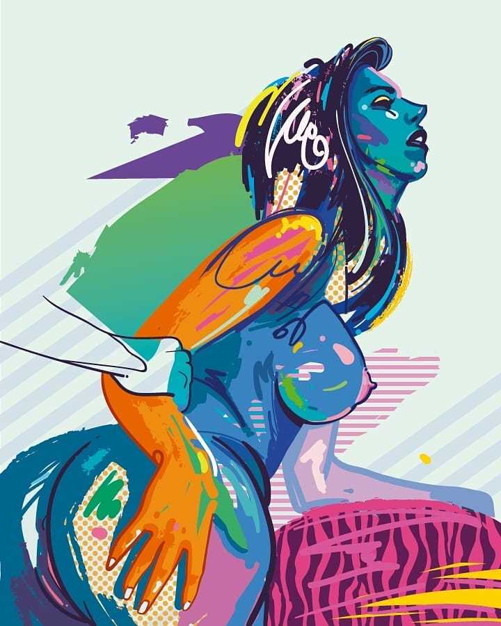 Bright colors and exciting lines, part 2 - NSFW, Erotic, Hand-drawn erotica, Digital drawing, Art, Longpost