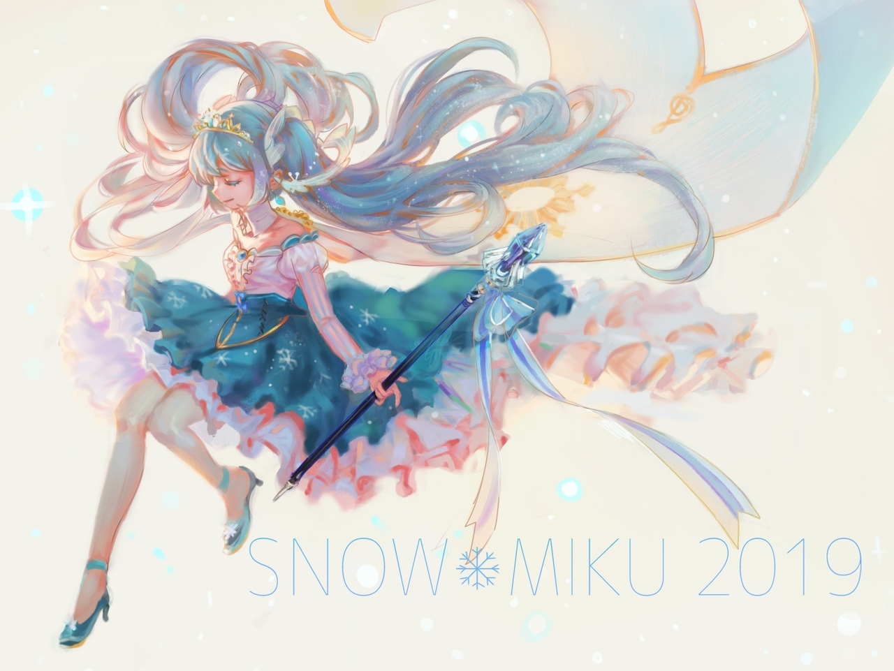 With a light step of cold... - Anime, Not anime, Vocaloid, Hatsune Miku, Snow miku, Anime art