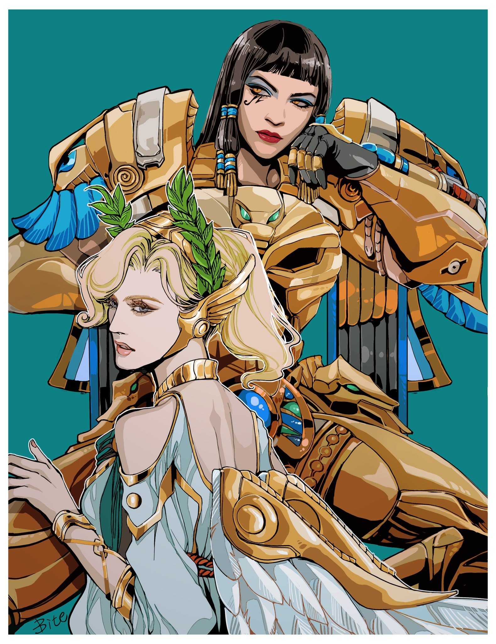 PharahMercy - Pharah, Mercy, Overwatch, Game art