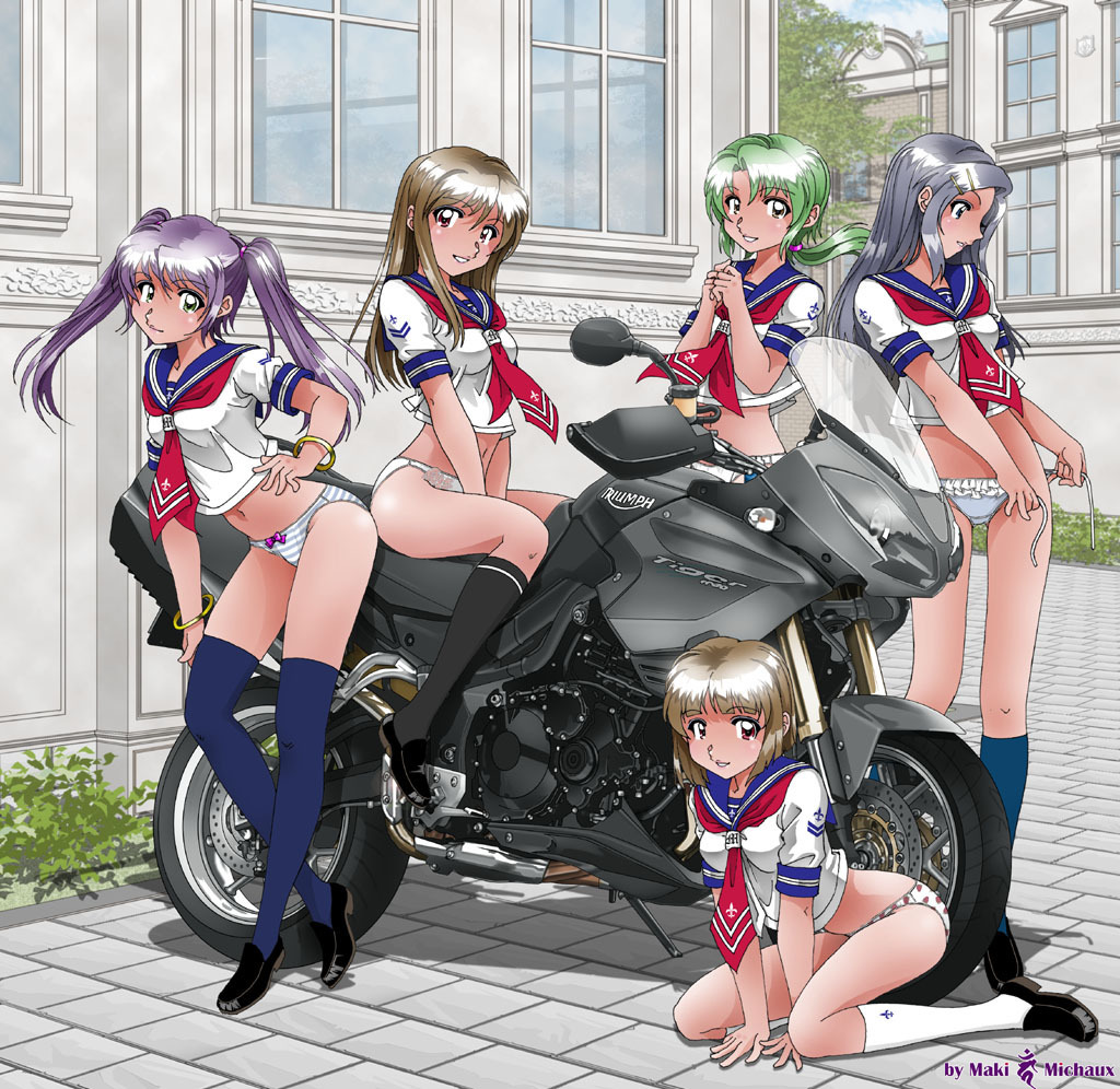 Chicks and Cycles - Anime Art, Подборка, Мотоциклы, Рисунок, Мото, Длиннопост