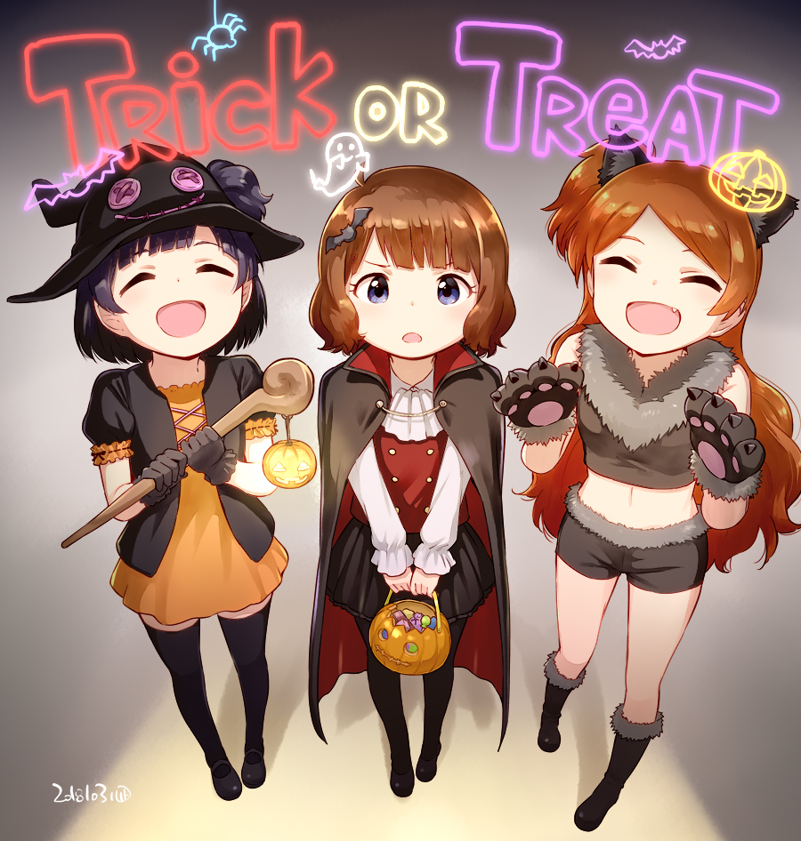 Trick or Treat! - Anime Art, Аниме, Suou momoko, Oogami tamaki, Nakatani Iku, The Idolmaster: Million Live!, Nagian