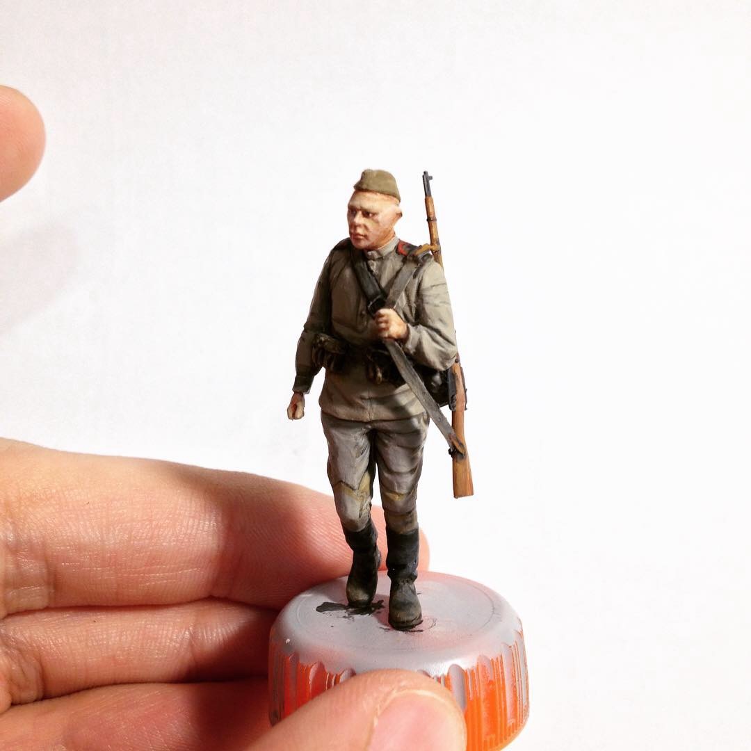 Little hobby. Infantry of the Red Army 1943-1945 - My, Sunkpainting, Modeling, Toy soldiers, Tempera, Longpost