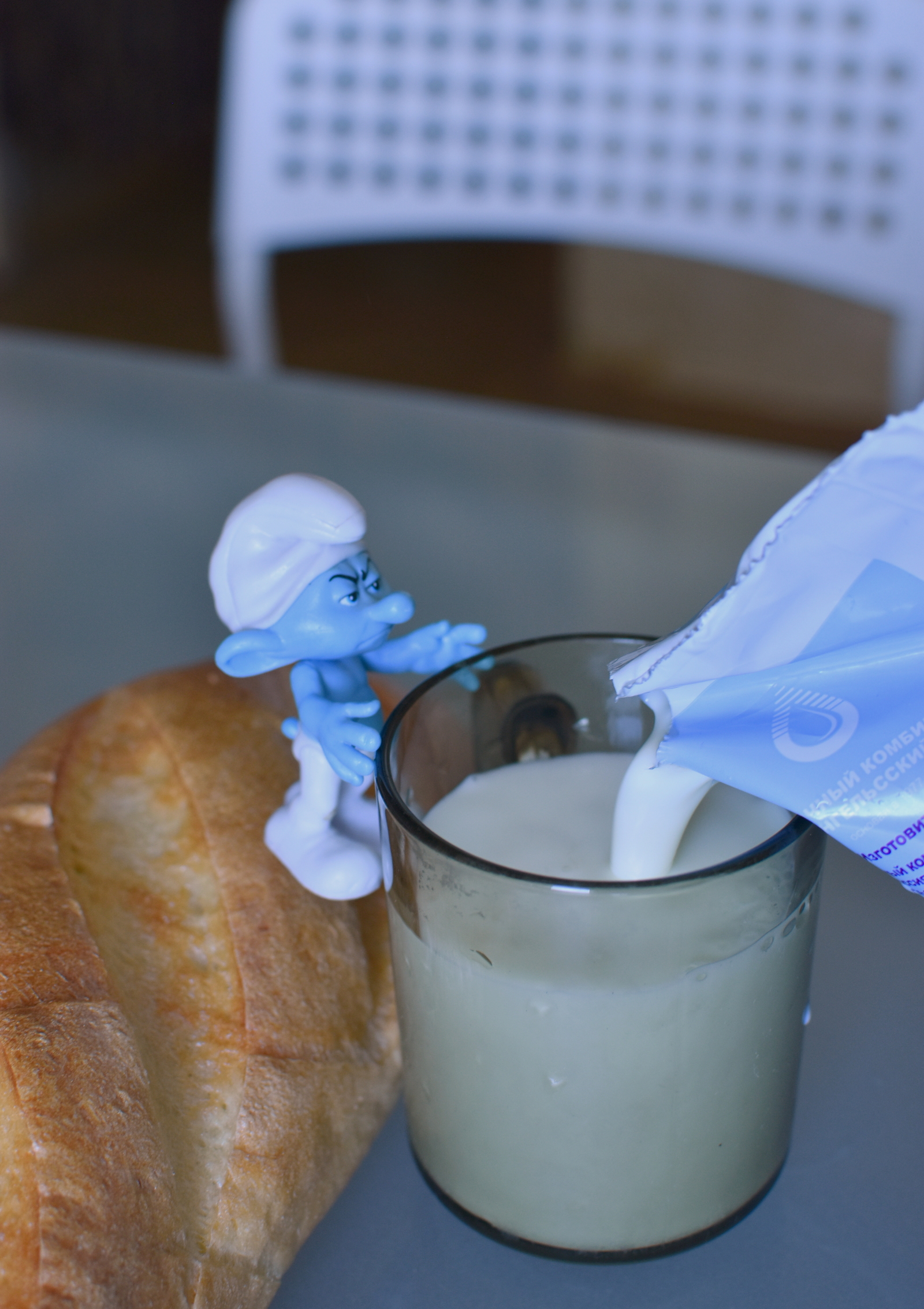 Smurf and GRENKI. - My, Preparation, Photographer, Toast, Cooking, Children, Longpost