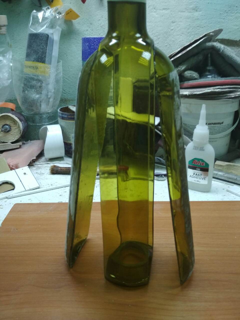 Lamp from a bottle (continuation 5) - My, Lamp, , Bottle, With your own hands, Presents, Unusual, Longpost