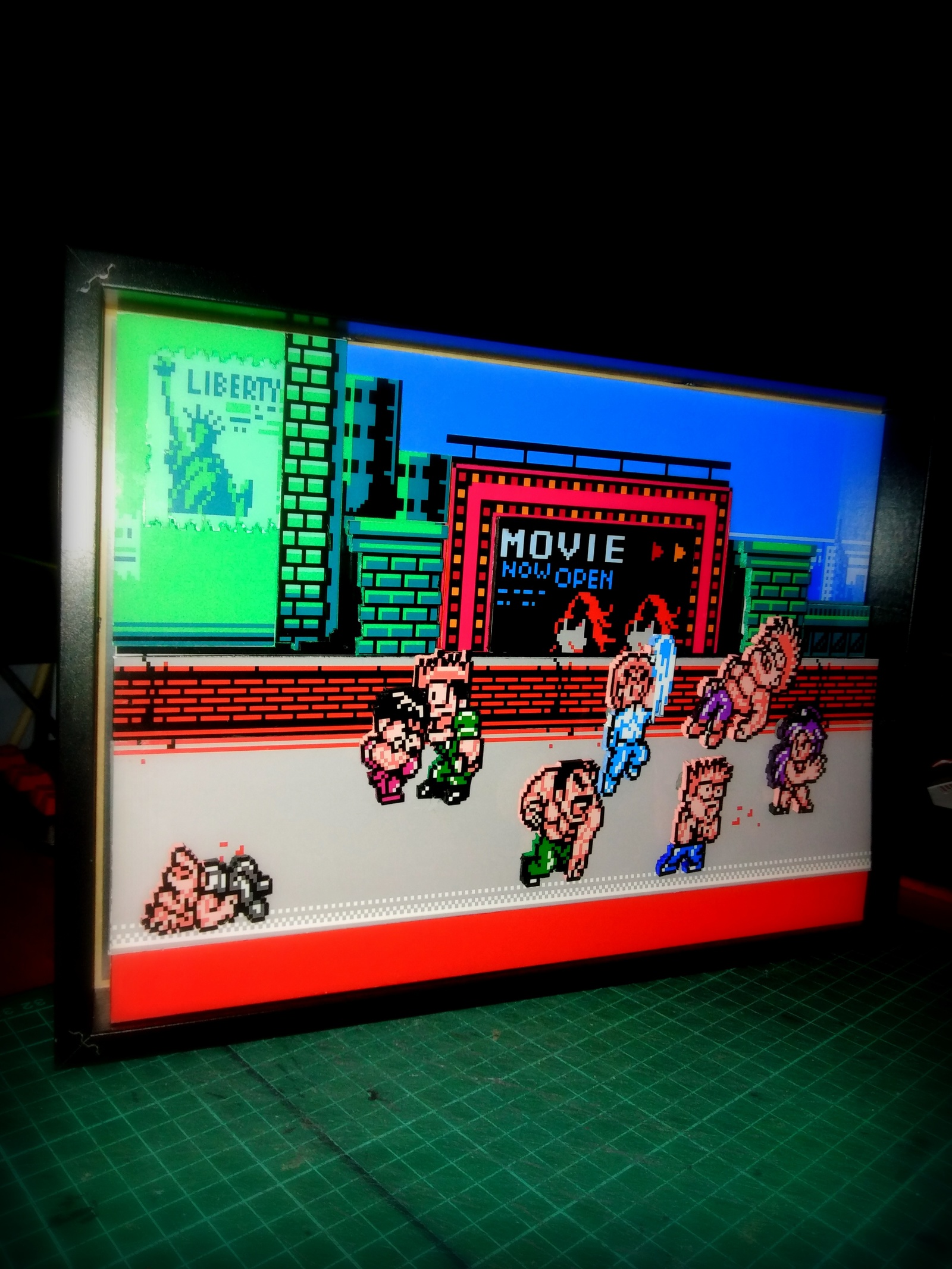 Diorama based on the game Mighty Final Fight on NES - My, Diorama, Nes, Mighty final fight, Pixel Art, With your own hands, Computer games, Longpost