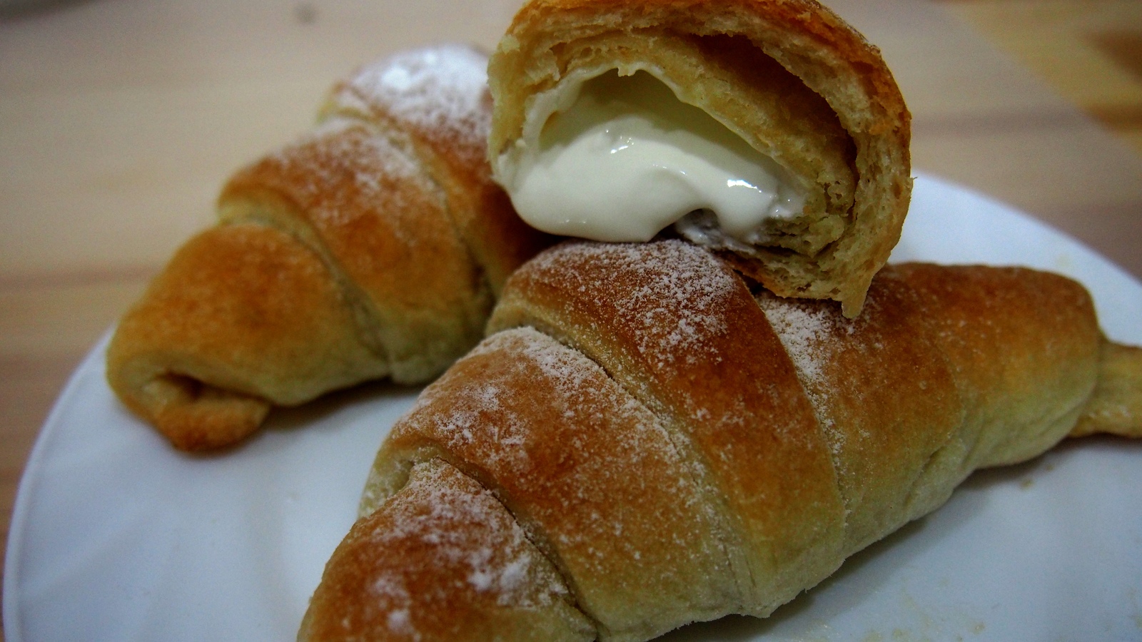 Croissants with custard - My, Croissants, , Food, Longpost