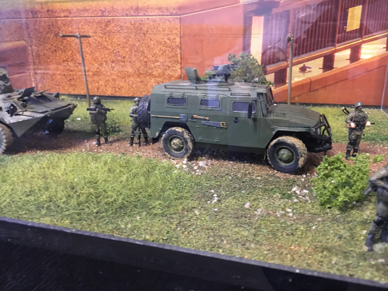 Quiet country road - My, Diorama, Modeling, Btr 82, Gaz-2330, Longpost