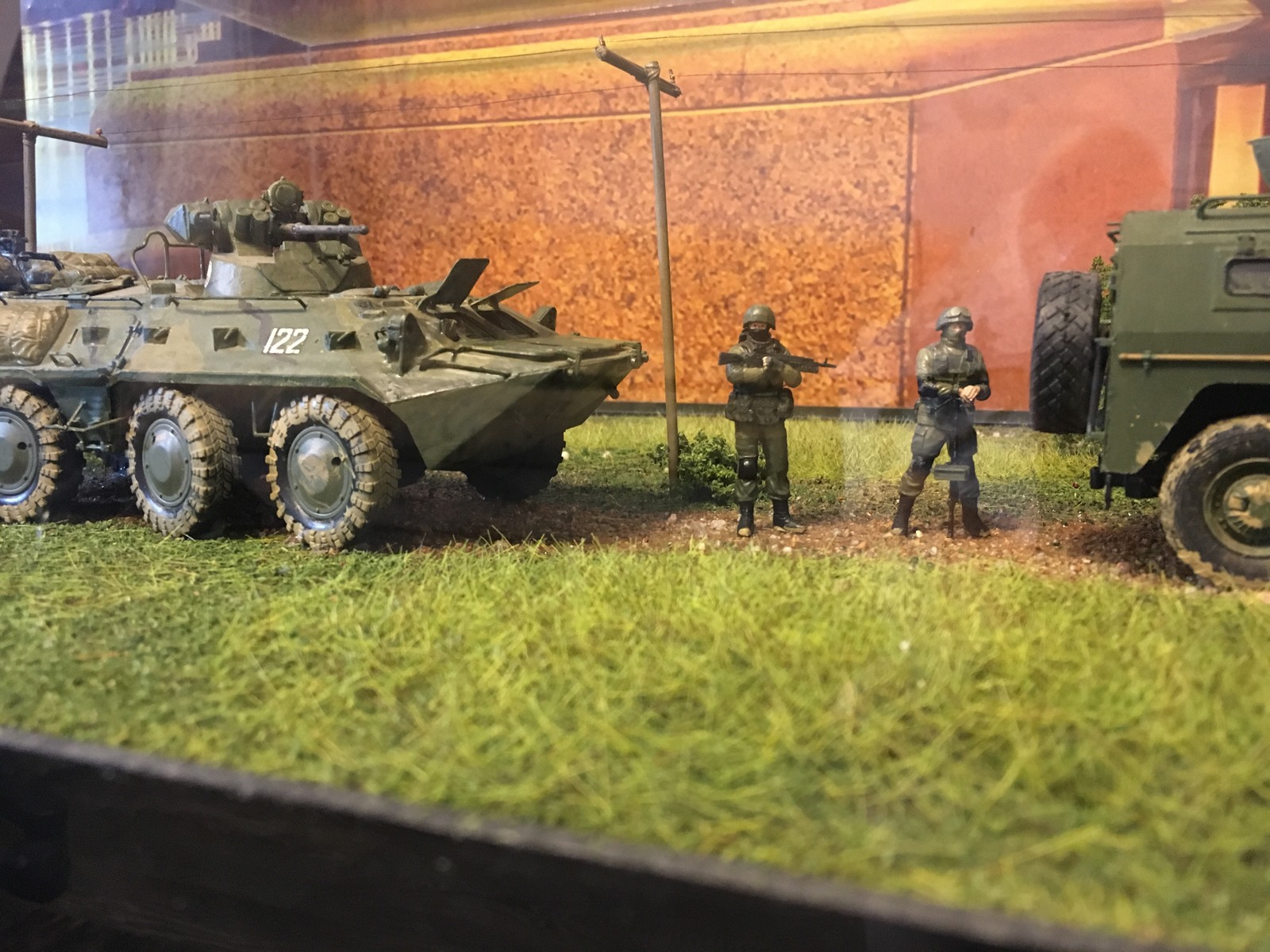 Quiet country road - My, Diorama, Modeling, Btr 82, Gaz-2330, Longpost