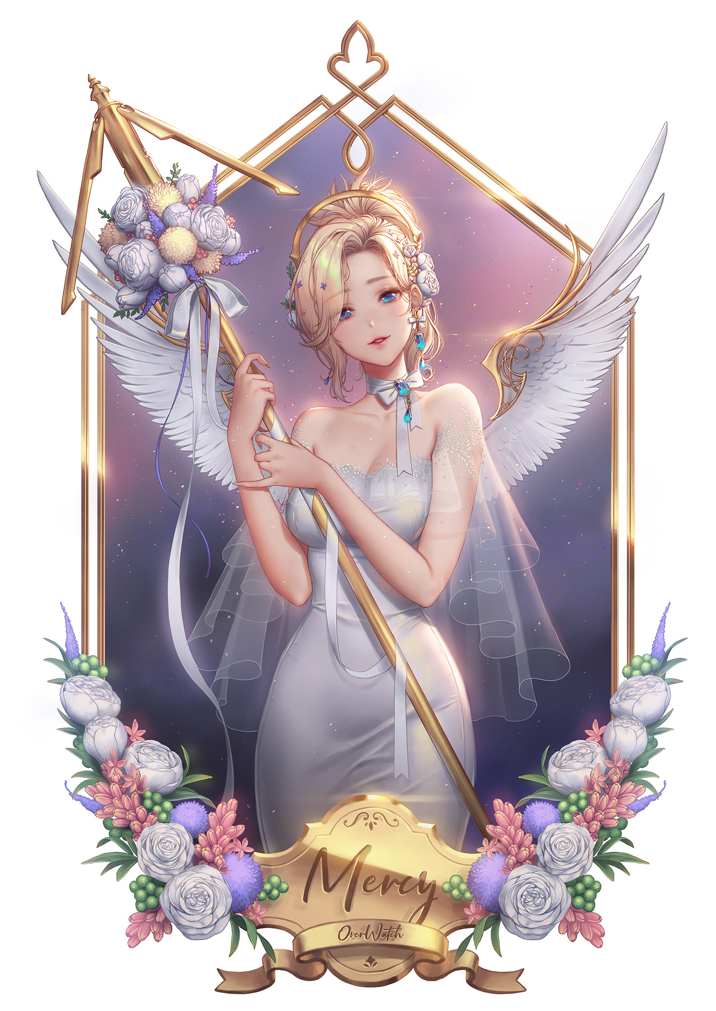 Wedding dress - Арт, Overwatch, Mercy, Symmetra, Свадебное платье, Длиннопост, Yunjeong, Lovecacao