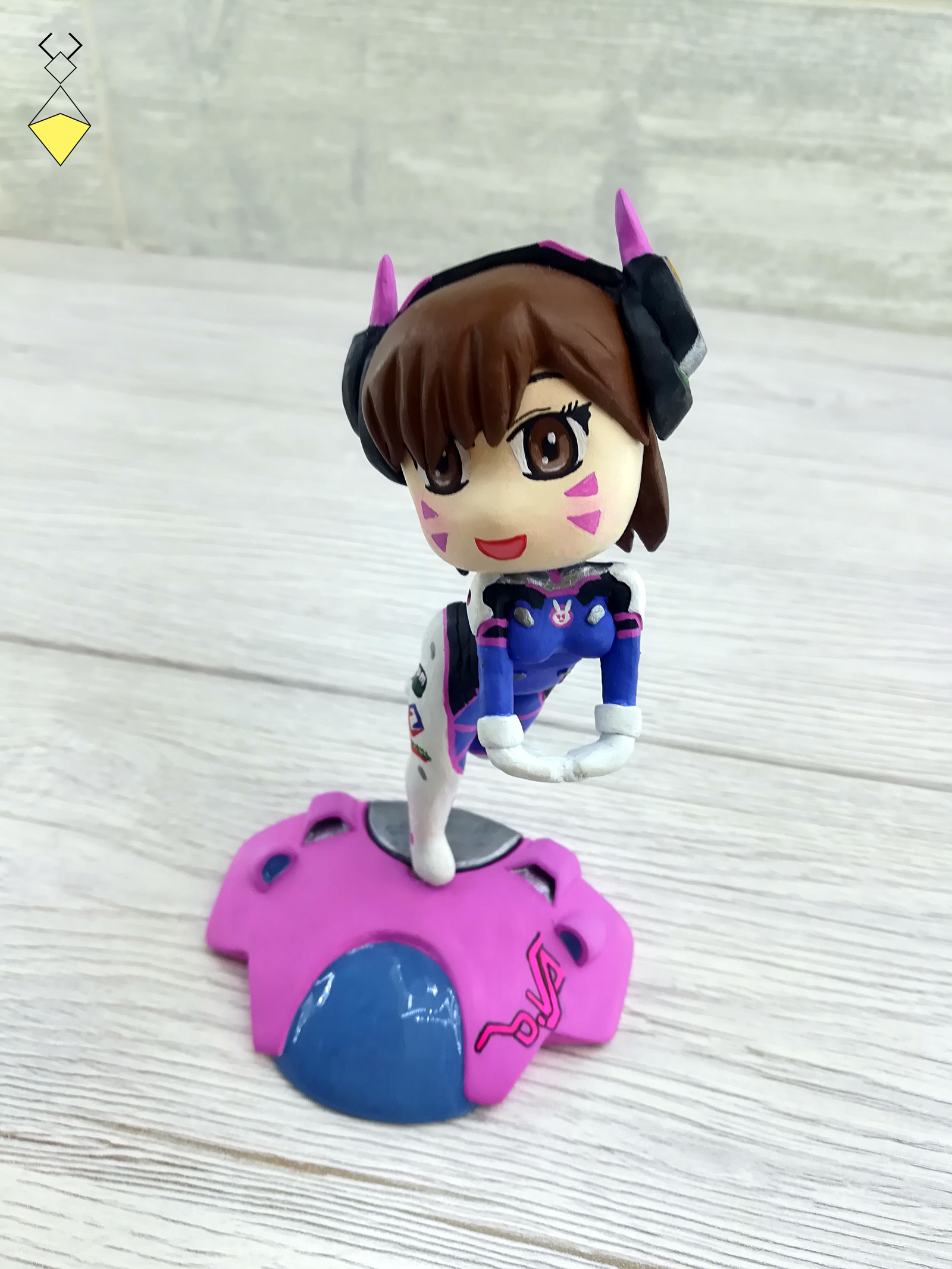 D.Va Overwatch chibi figurine (handmade) - My, Dva, Overwatch, Blizzard, Needlework without process, Blizzcon, Chibi, Figurine, Statuette, Longpost, Figurines