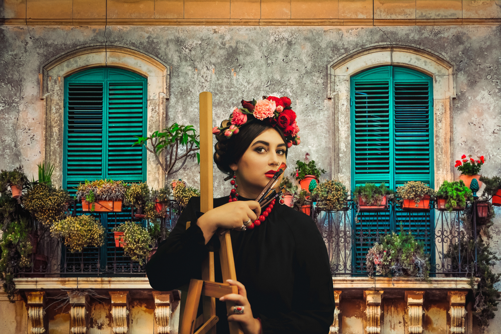 Photo shoot inspired by Frida. - My, PHOTOSESSION, Artist, Frida Kahlo, Komsomolsk-on-Amur, Art, Art, Wreath, Mexico, Longpost