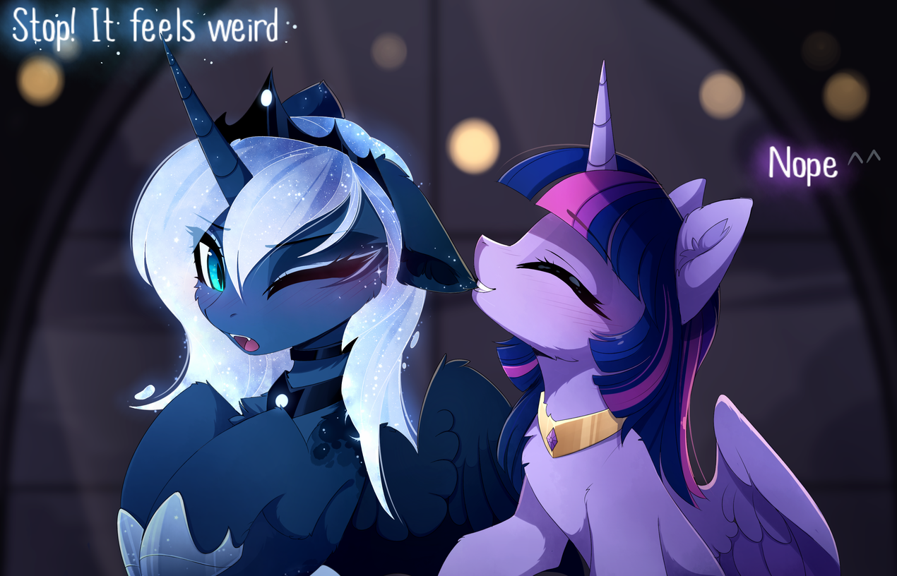 Cute Bite - My Little Pony, Princess Luna, Twilight sparkle, Кусь, Шиппинг, Magnaluna, MLP Lesbian