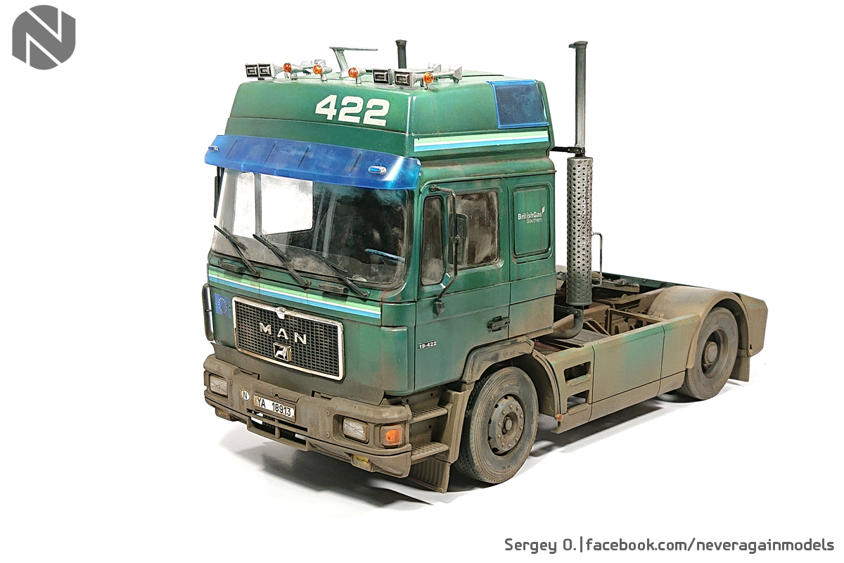 MAN F90 Commander in 1:24 scale - My, Stand modeling, Scale model, Tractor, Truck, Person, Italeri, , Longpost, 1:24