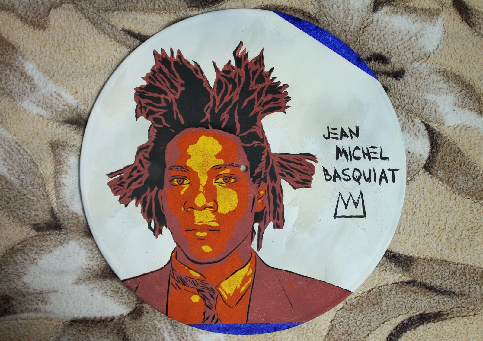 Jean Michel Basquiat - My, Basquiat, Acrylic, Painting, Pop Art, Vinyl records, Artist, Plate, Portrait